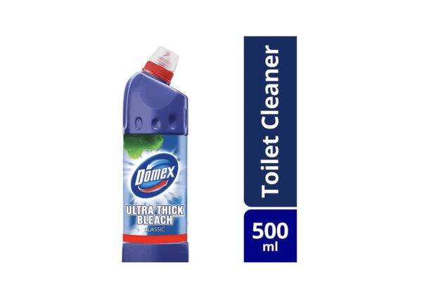 Domex Ultra Thick Bleach Toilet Cleaner Classic Blue Bottle 500ml